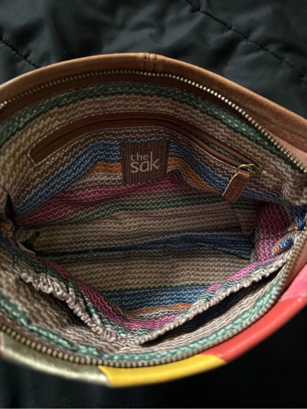 The Sak Colorblock Leather Clutch - Pink, Yellow, Cream & Brown